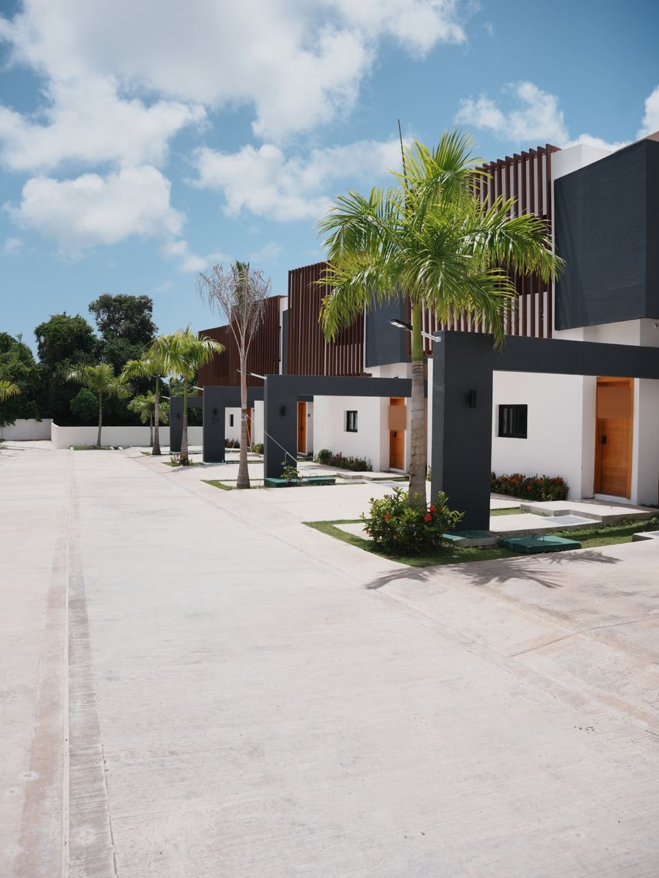 Villas Dreams: calle interior con palmas