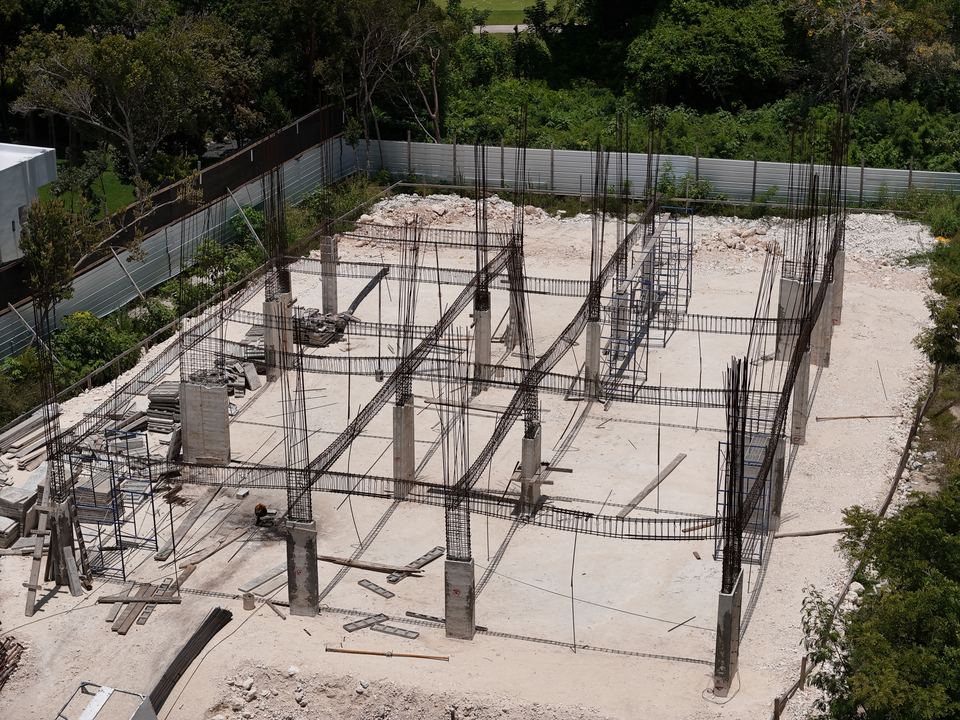 Villa junto al golf: estructura vista desde el aire